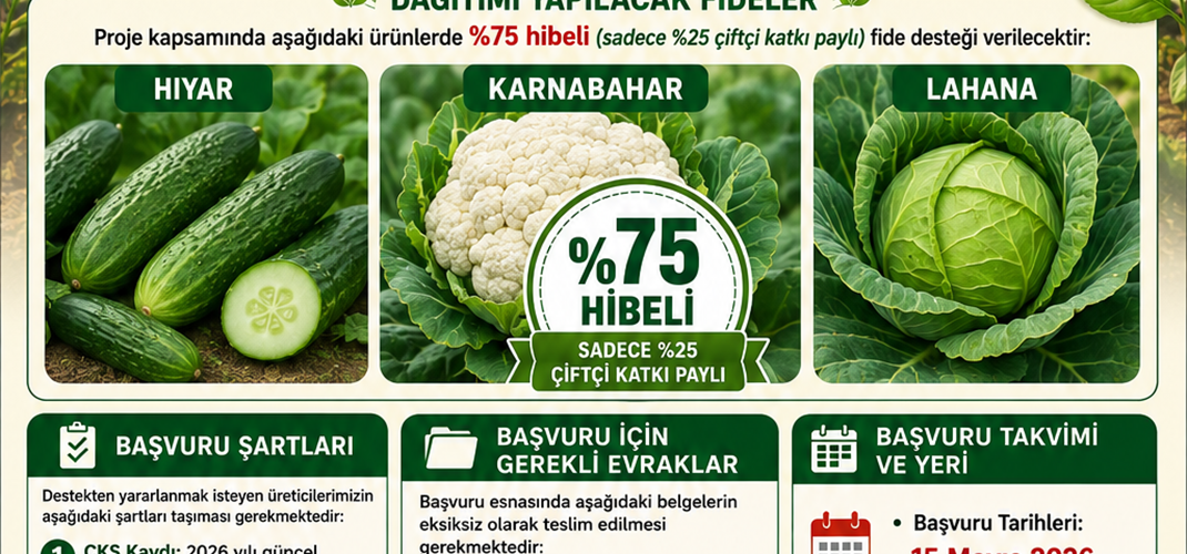 %75 HİBELİ SEBZE FİDESİ DESTEĞİ BAŞVURULARI BAŞLIYOR!